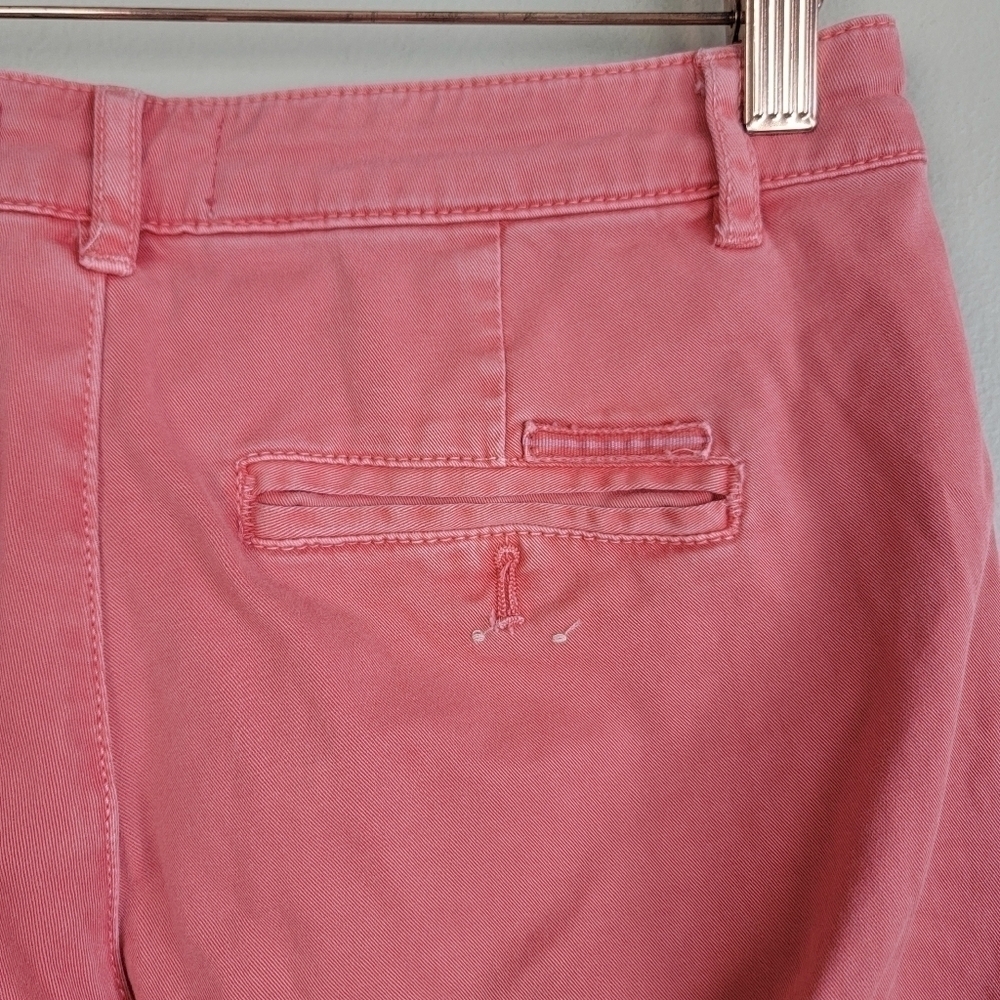 Anthropologie 26 Chino Pink Relaxed Fit Straight Stretch Ankle Cotton Pants 2 - Picture 9 of 14